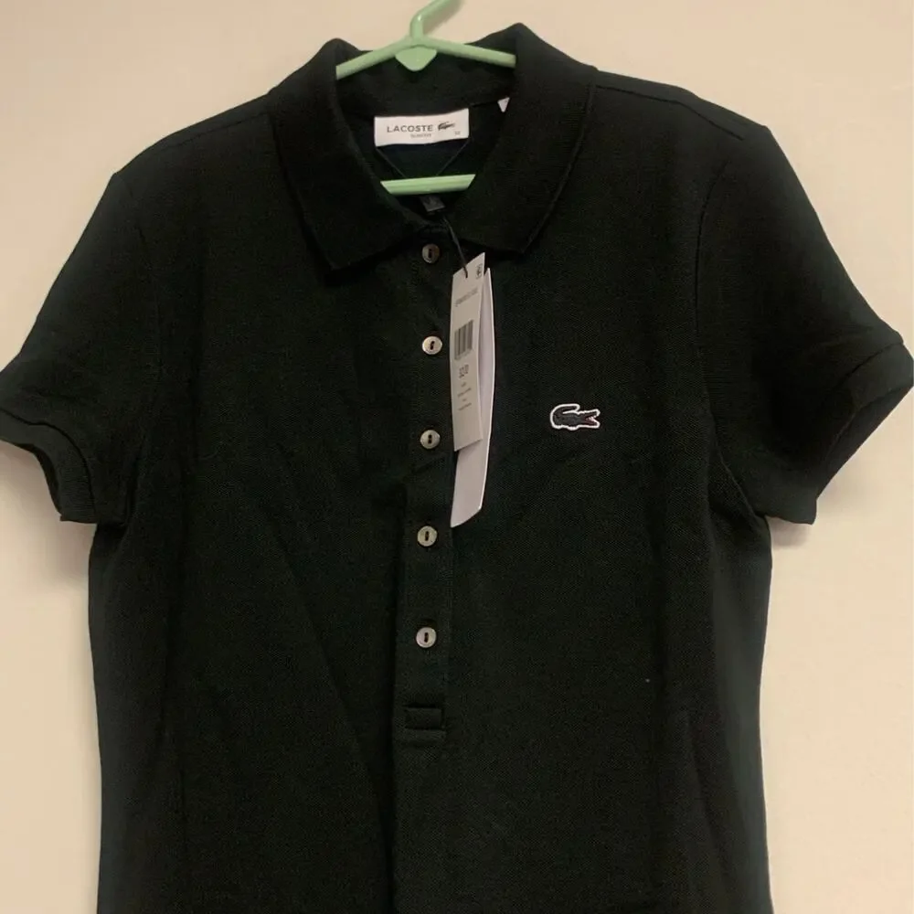 Lacoste Women's 32/0 Classic Short Sleeve Stretch Mini Pique Polo Dress,… - Picture 3 of 7